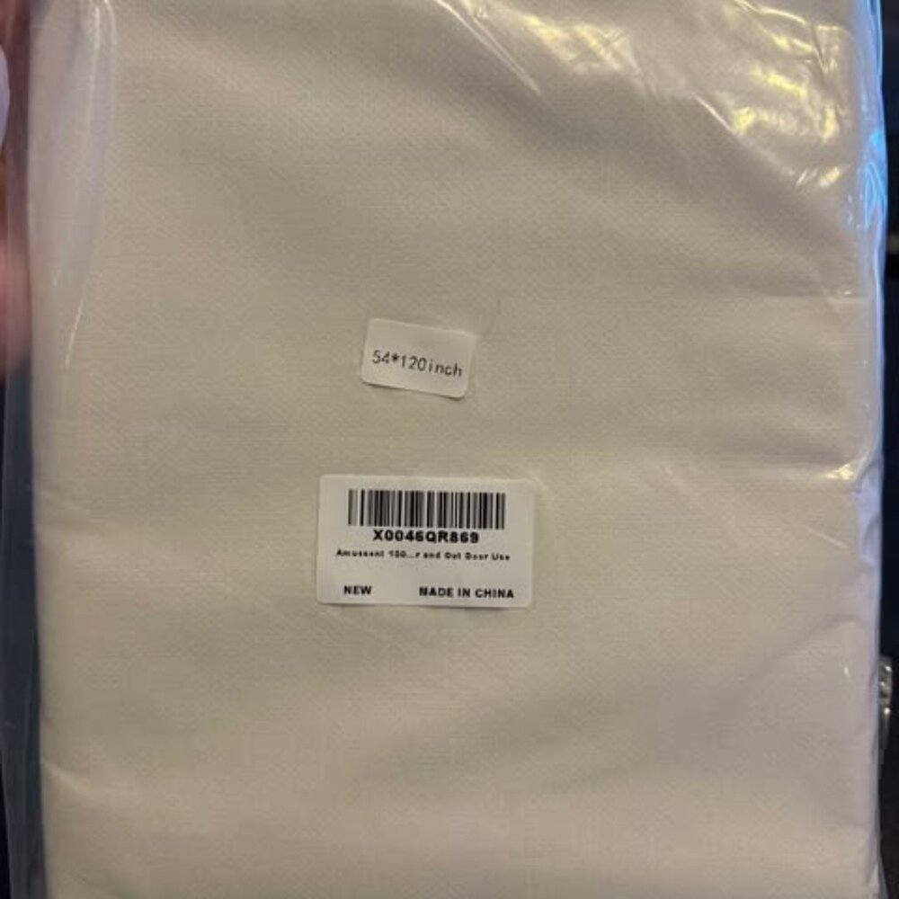 Amussent 54x120 Inch White Tablecloth Polyester Rectangular For Dining & Banquet